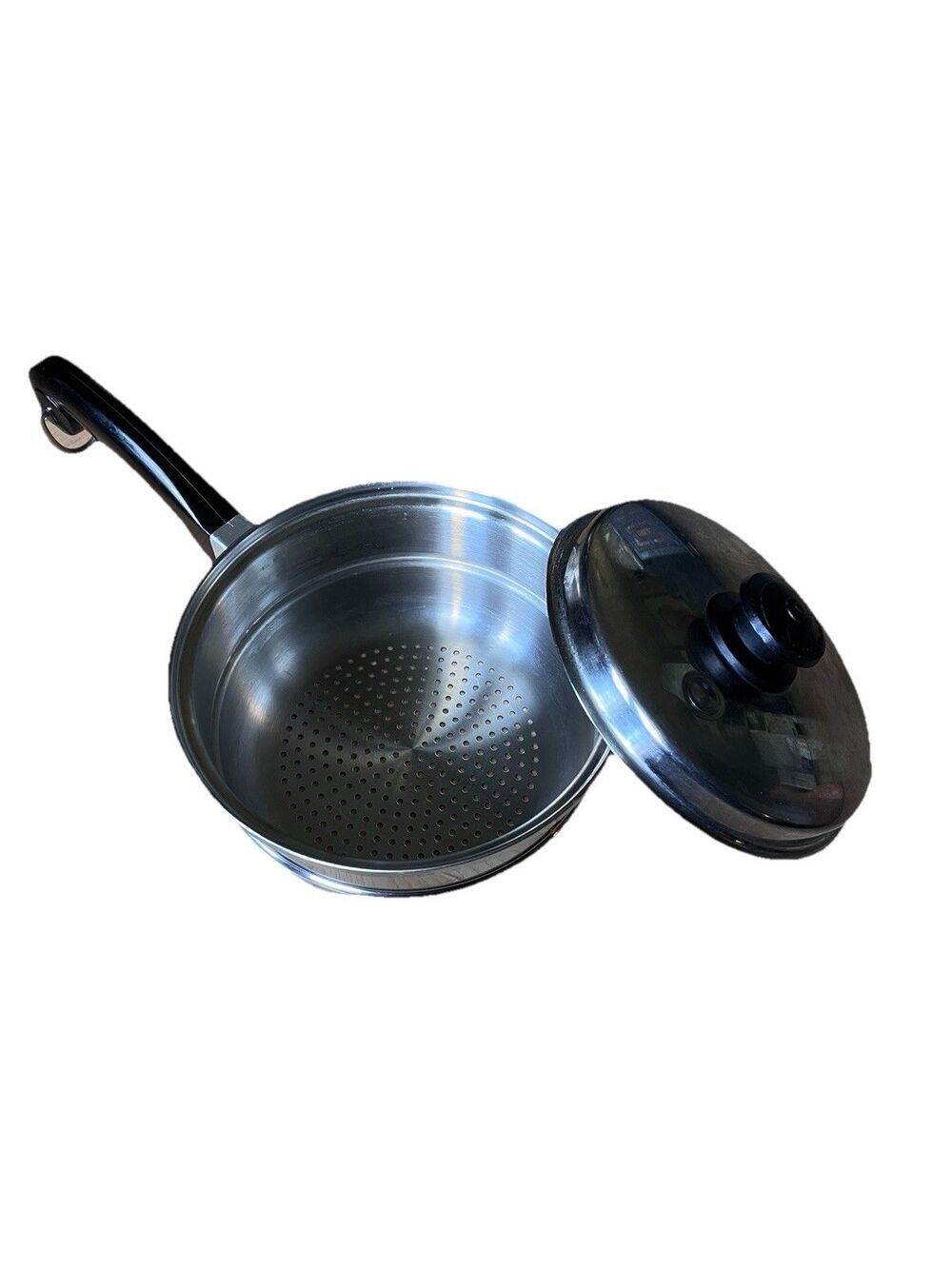 SALADMASTER Stainless Steel Steamer Strainer Insert 8” with Vapor Vented Lid